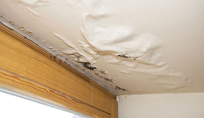 roof water damaged ceiling